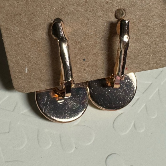 ❄️ SALE! NEW Holiday Rose Gold Leverback Christmas Earrings Animal Print Cross - Picture 11 of 11